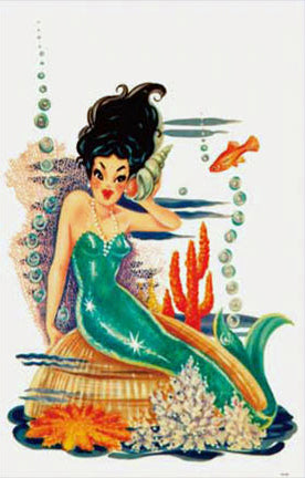 Magnet - 50s Brunette Mermaid