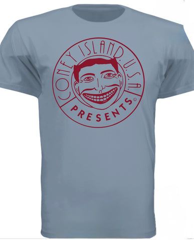 T-Shirt - Funny Face Slate Grey/Red - Unisex
