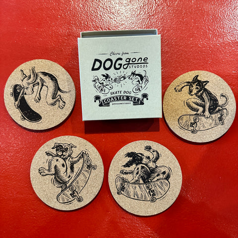 Coaster Set - Skate Dogs