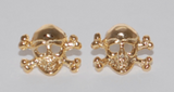 Earrings - Skull and Bone Silver or Gold