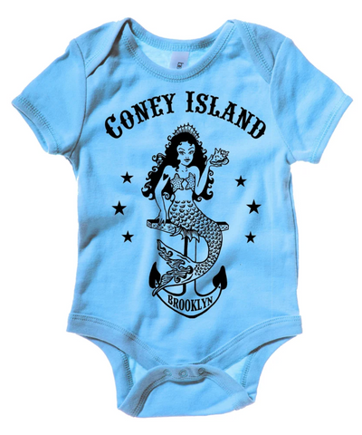 Onesie - Coney Island Mermaid Baby Blue
