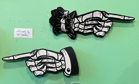 Art - Skeleton Hand on Wood