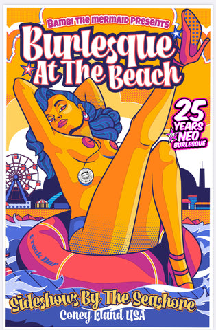 Poster - Burlesque at the Beach 25th Anniversary
